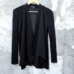Eileen Fisher 100% Wool Open Collar Cardigan